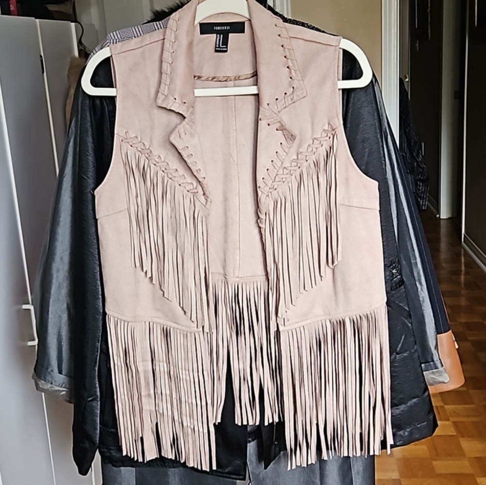 Forever 21 Faux suede Fringed Vest